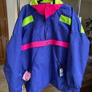 Vintage Retro 80’s 90’s CB Sports 1989 Neon Pullover Ski Jacket Size XL